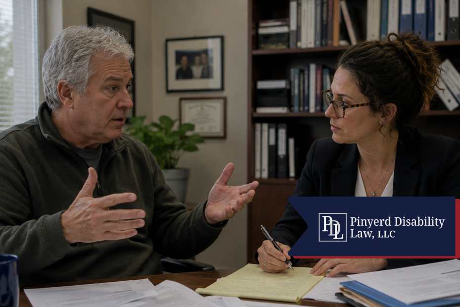 Man talking with an attorney who takes notes